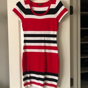 Red, white, black dress